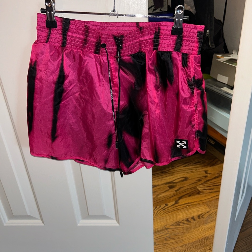 Off-White Pink and Black Athletic Shorts